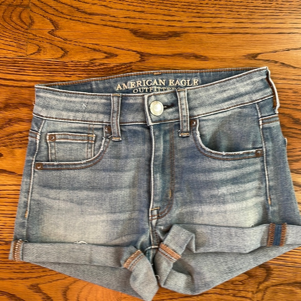 Womens American Eagle Stretch Denim Shorts